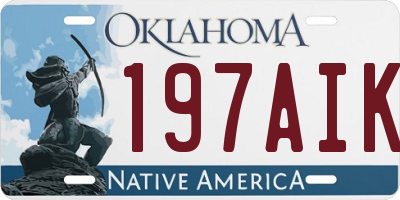 OK license plate 197AIK