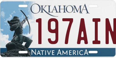 OK license plate 197AIN