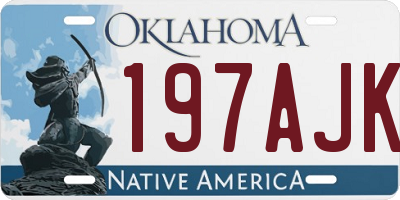 OK license plate 197AJK