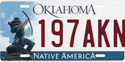 OK license plate 197AKN
