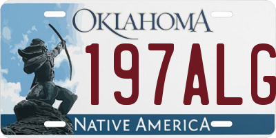 OK license plate 197ALG