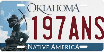 OK license plate 197ANS