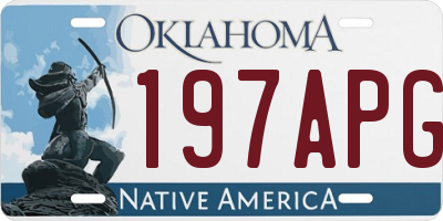 OK license plate 197APG