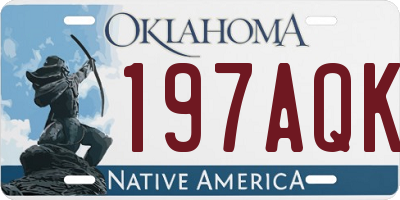 OK license plate 197AQK