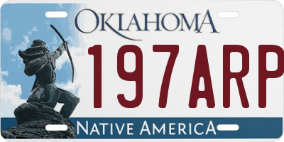 OK license plate 197ARP