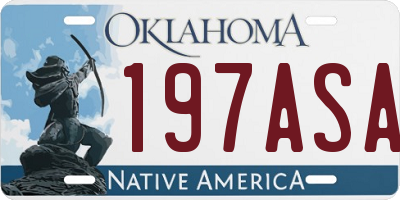 OK license plate 197ASA