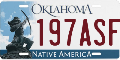 OK license plate 197ASF