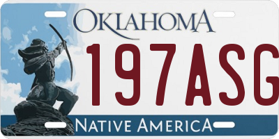 OK license plate 197ASG