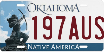 OK license plate 197AUS