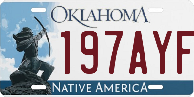 OK license plate 197AYF