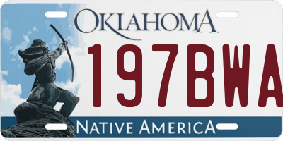 OK license plate 197BWA