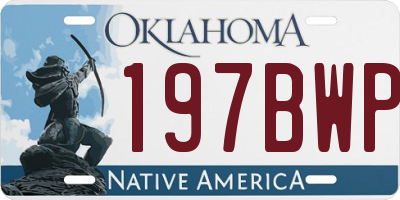 OK license plate 197BWP