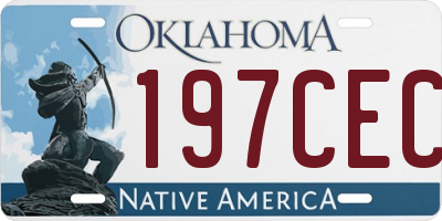 OK license plate 197CEC
