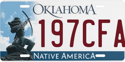 OK license plate 197CFA
