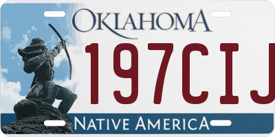 OK license plate 197CIJ