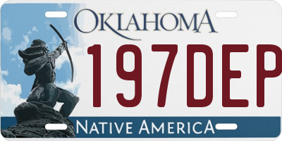 OK license plate 197DEP