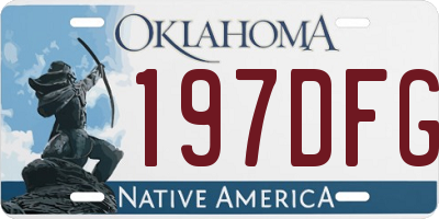 OK license plate 197DFG