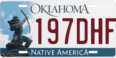 OK license plate 197DHF