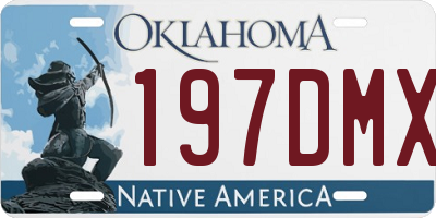 OK license plate 197DMX