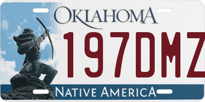 OK license plate 197DMZ
