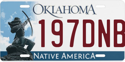 OK license plate 197DNB
