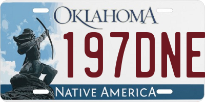 OK license plate 197DNE