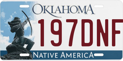 OK license plate 197DNF
