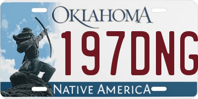 OK license plate 197DNG