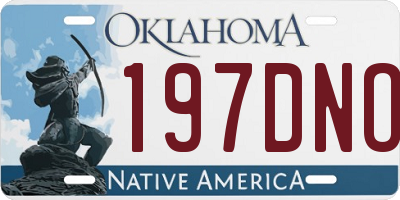 OK license plate 197DNO