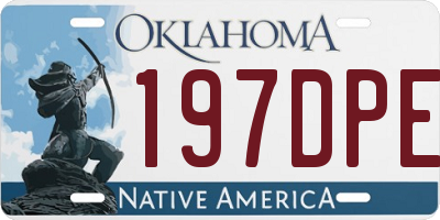 OK license plate 197DPE