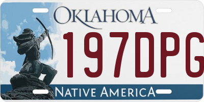 OK license plate 197DPG