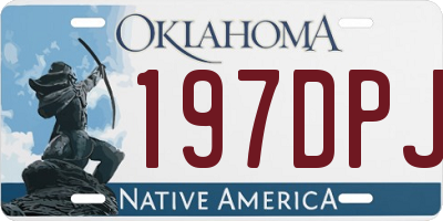 OK license plate 197DPJ