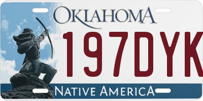 OK license plate 197DYK