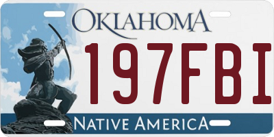 OK license plate 197FBI