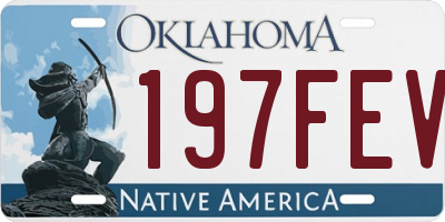 OK license plate 197FEV