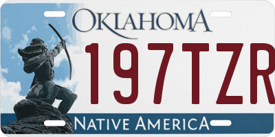 OK license plate 197TZR