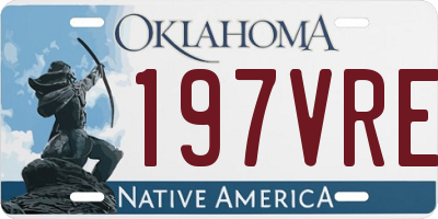 OK license plate 197VRE