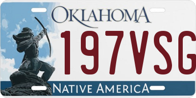OK license plate 197VSG