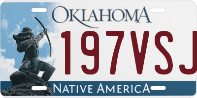 OK license plate 197VSJ