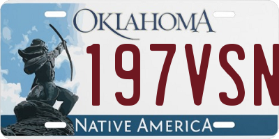 OK license plate 197VSN