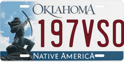 OK license plate 197VSO