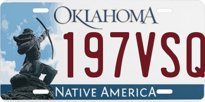 OK license plate 197VSQ