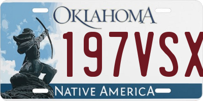 OK license plate 197VSX