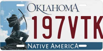 OK license plate 197VTK