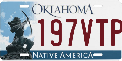 OK license plate 197VTP