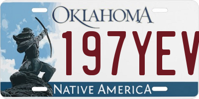 OK license plate 197YEV