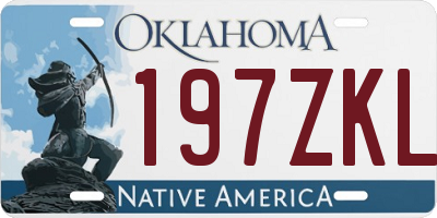 OK license plate 197ZKL