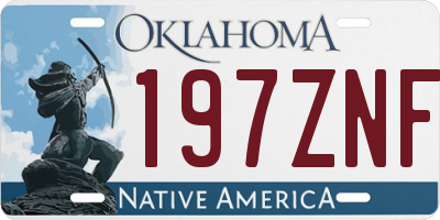OK license plate 197ZNF