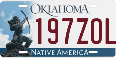 OK license plate 197ZOL
