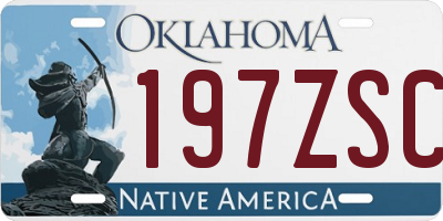 OK license plate 197ZSC